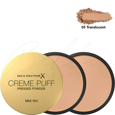 MAX FACTOR Creme Puff Radiant Skin Pressed Powder - 05 Translucent *2er Pack*