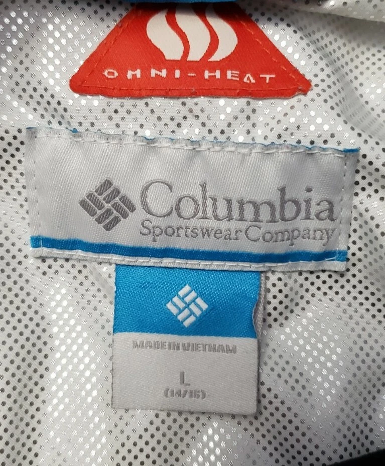 Columbia Youth Large (14-16) Omni-Heat Winter Hooded Jacket Coat Blue Purple - Image 3 of 4