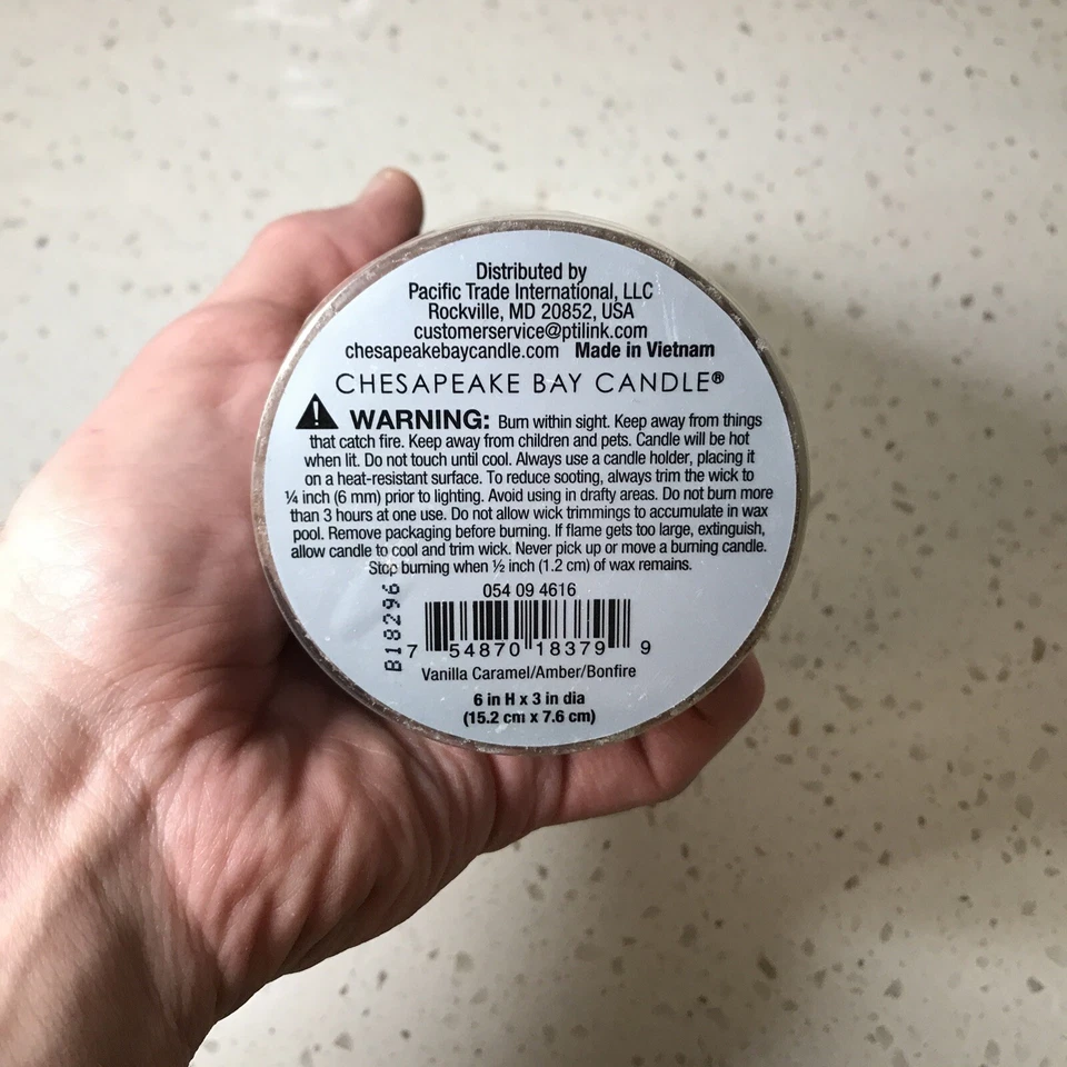 "Vela de la bahía de Chesapeake - VAINILLA CARAMELO ÁMBAR HOGUERA MULTI FRAGANCIA - 6"" X 3""" Foto 4 de 4