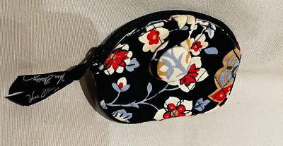 Vera Bradley Black, Blue and Red Floral Print Small Change Purse
