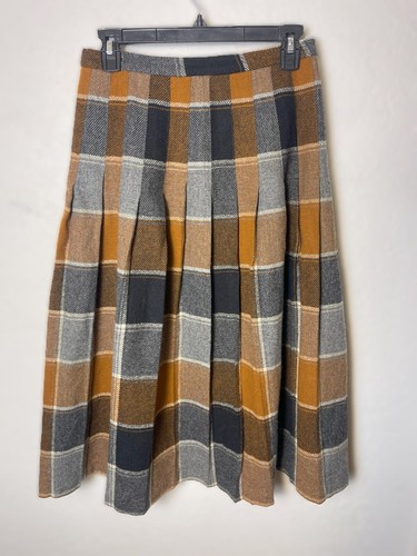 Vintage 70's Miss Pat California Pleated Wool Plaid Skirt - Picture 5 of 5