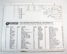 CHAMPION Motor Grader 700 Series Electrical Schematic Diagram S/N 16224-19862