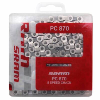 Chaine velo 7-8v. route-vtt sram pc-870 argent-gris
