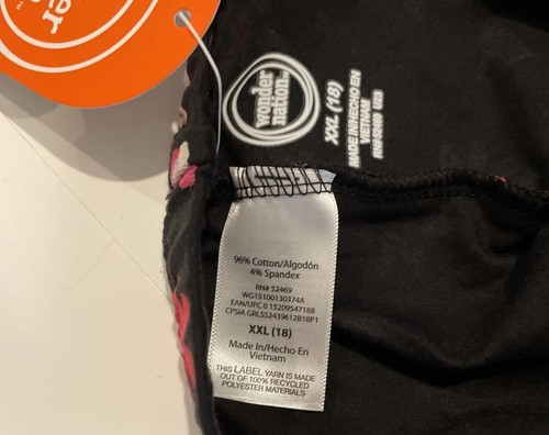 Wonder Nation Leggings Black Flowers Navy Blue Pink -Lot of 3, Girls’ XXL 18 NEW - Picture 7 of 12