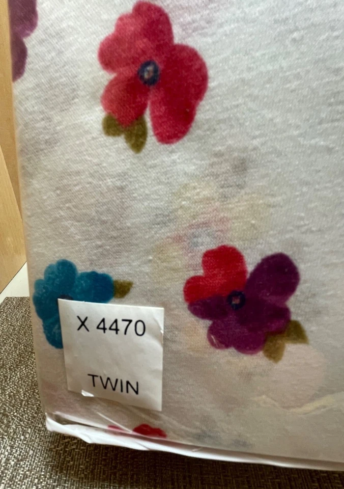 Nuevo (Antiguo Stock) Jersey Tejido Divertido Floral Sábanas Gemelas Foto 4 de 4