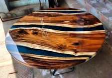 Epoxy Resin Round Center Table Top Handmade Home Decor Table Top
