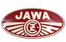 Plaque emaillée JAWA 37x69 cm motocyclette MOTO insigne logo