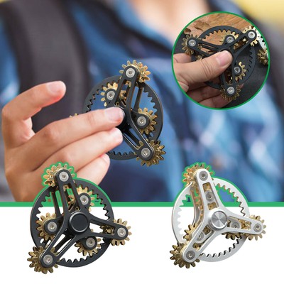 Anti-anxiety Dearing Turntable Gear Linkage Manual Rotating Fingertip Top Toy *