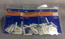 Avery Insertable Tabs Self-Adhesive Printable Inserts 3 Packs of 25 Ea
