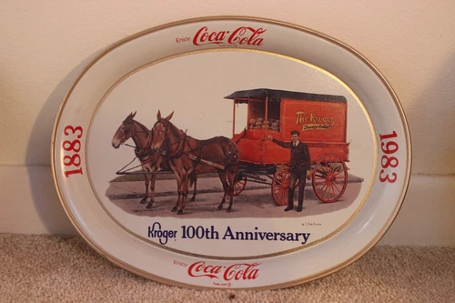 Vintage Coca-Cola 1983 Kroger's 100th Anniversary Tin Tray
