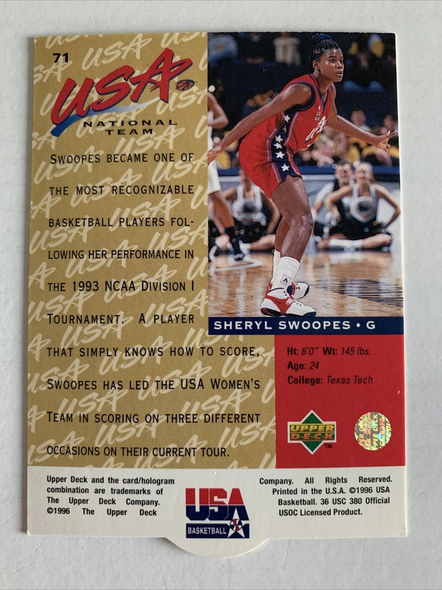 1996 SHERYL SWOOPES UD #71 USA Womans Basketball 3-Time MVP 4-Time