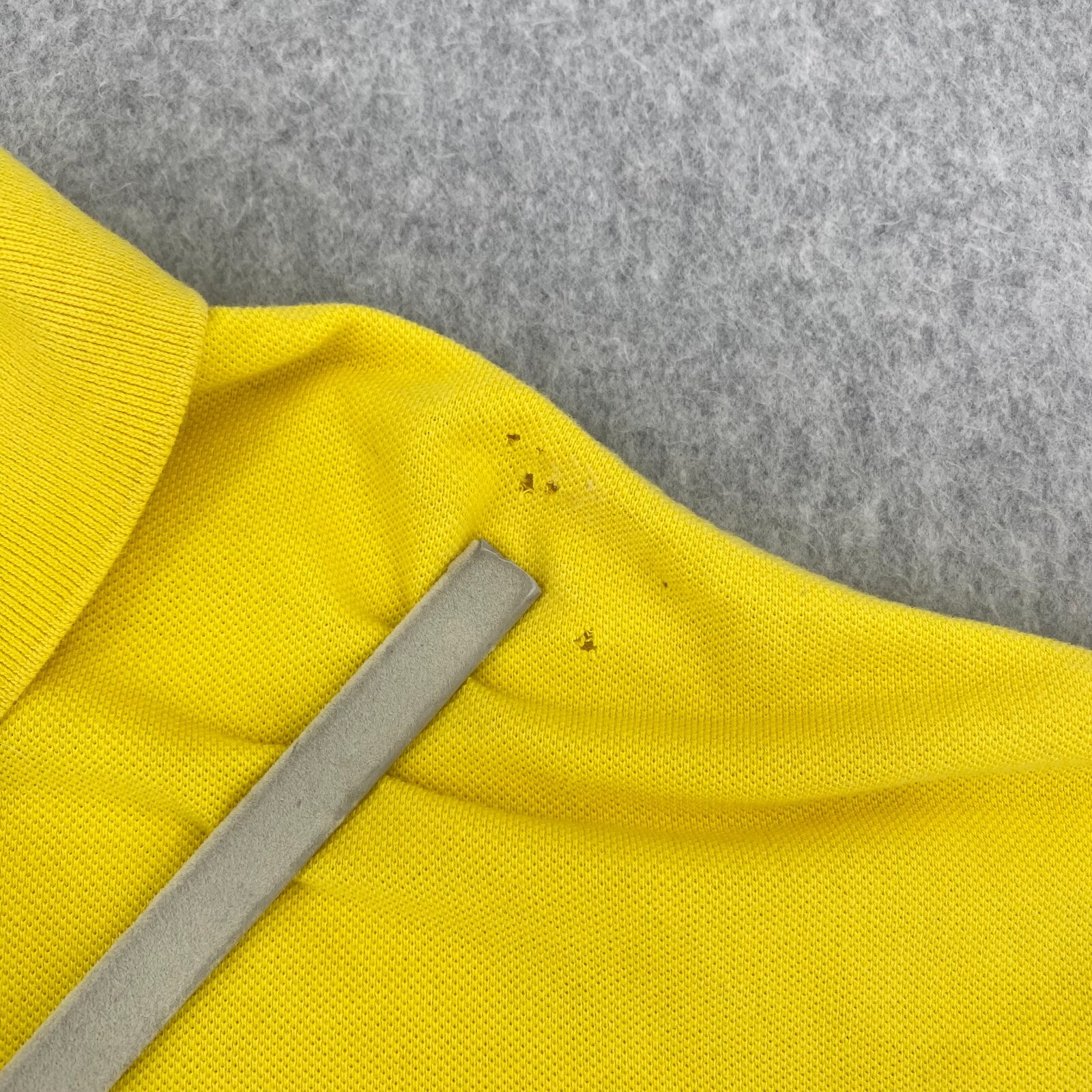 Polo Ralph Lauren Camicia Uomo 4XB Grande Tinta Unita Giallo Classico Cotone Piqué Pony DIFETTO