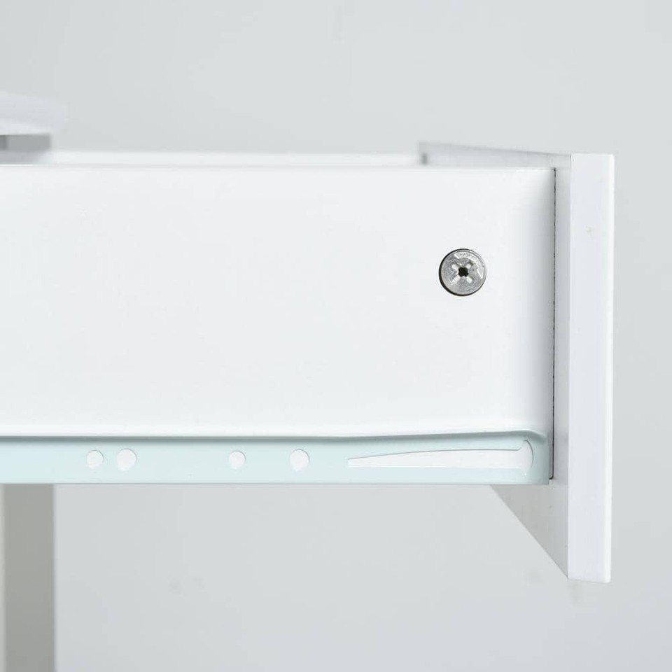 Computer Desk 30" H X 29.5" W, 1Drawer Triangle White MDF W