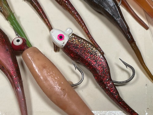 Soft Plastic Baits-Shrimp Tails-Cocahoe-Shad-Eel-w/Lead Heads YOUR CHOICE IN5482 - Picture 28 of 52