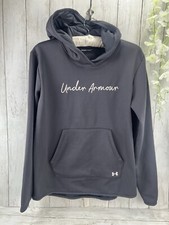 Under Armour Women's Fleece Script Hoodie Pullover Gray Size Small