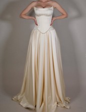 Elegant Sweetheart Champagne Wedding Dresses Satin A Line Bridal Gowns