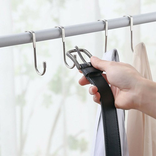 Over The Door Hanging Hooks Chrome Home Closet Coat Clothes Storage Hanger Hook´ - Picture 4 of 11