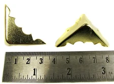 Cigar Box Guitar Parts: 8pc. Decorative Brass Box Corners with Screws