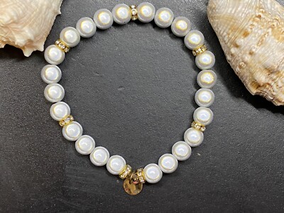 Armband Miracle Beads Gr. L Anhänger Strassringe Magic Beads Perle 8mm A1003-7