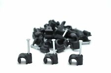 1000 x Black Round Cable Clip / Clips 7mm Satellite & TV Aerial Coax 1000 pack