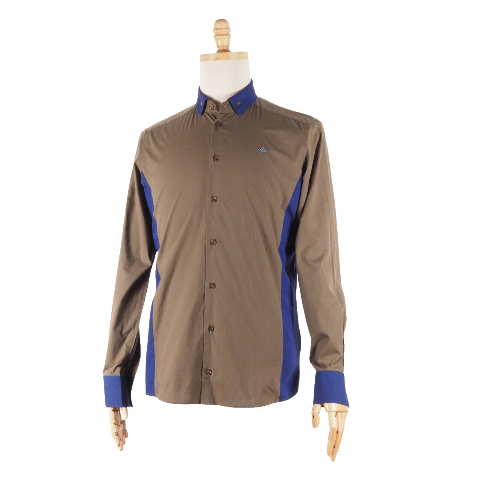 Botón Casual sólido algodón Vivienne Westwood-Down Shirts for Men