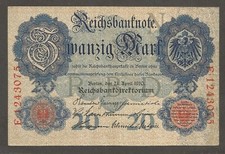 Germany - Empire 20 Mark 21.4.1910; VF; P-40b; BNB-B204e11; Letter  N ; 7 digit#
