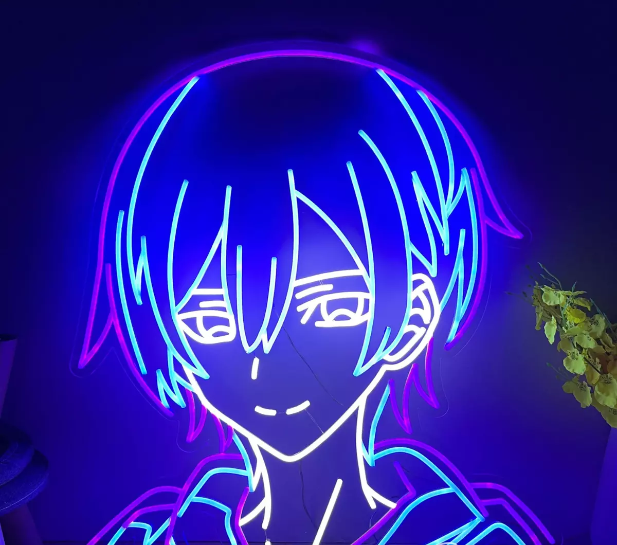 Neon anime boy cool in addidias