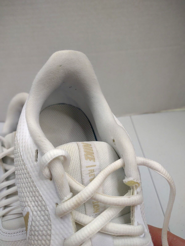 Nike Mujer 11 Revolution 5 Blanco Dorado Swoosh Tenis Tenis Zapatos - Imagen 18 de 22