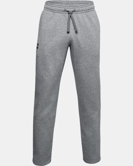 Under Armour Men's Pitch Grey Light Heather/Onyx White UA Rival Fleece Pants