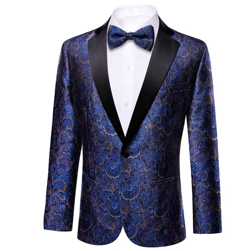 Para Hombres Floral Esmoquin Cena Chaqueta Calce Regular Chal Solapa Paisley Baile de graduación Fiesta Traje - Imagen 169 de 236