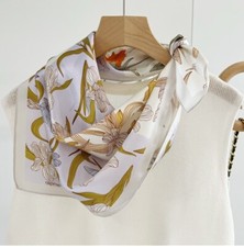 100 Mulberry Silk Scarf Women Square Wrap Neckerchief 65 65cm Bandana Q13