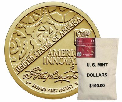 Coin Designing Innovation 2018 メダル 2018 P&D American Innovation Innovators Golden One Dollars U.S.