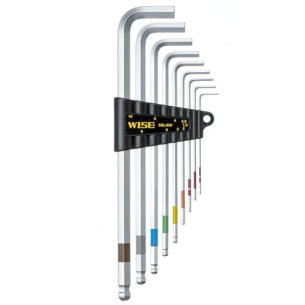 WISE Ball Point Hex Wrench 9-piece Set (Long) [SBL-900] 1.5~10.0mm Made in J