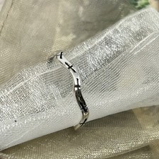 Thin 2mm Wave Eternity Squiggle Stacking Ring .925 Sterling Silver Band Size 10