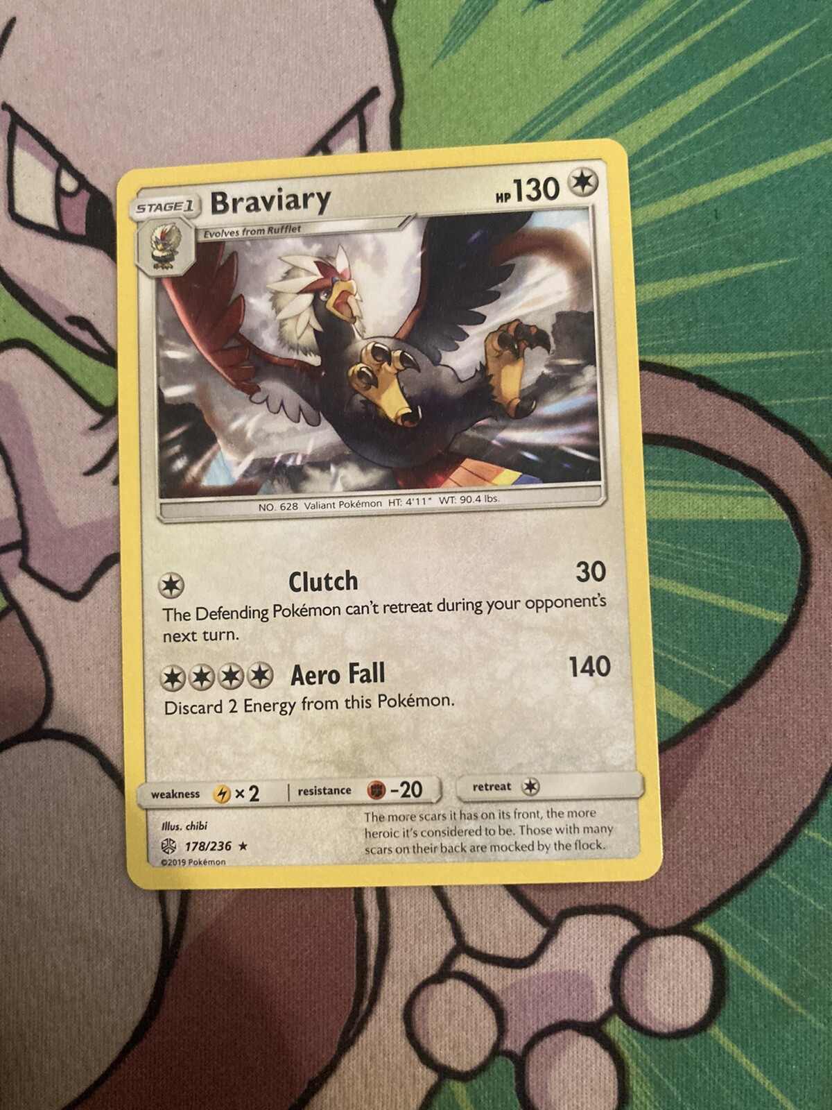Pokémon TCG Braviary Sun & Moon - Cosmic Eclipse 178/236 Regular Rare-NM