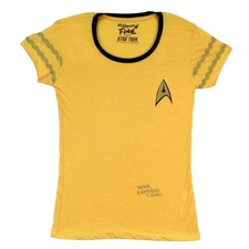 Star Trek Starfleet Uniform Gold Kirk Costume Ladies Junior T-Shirt