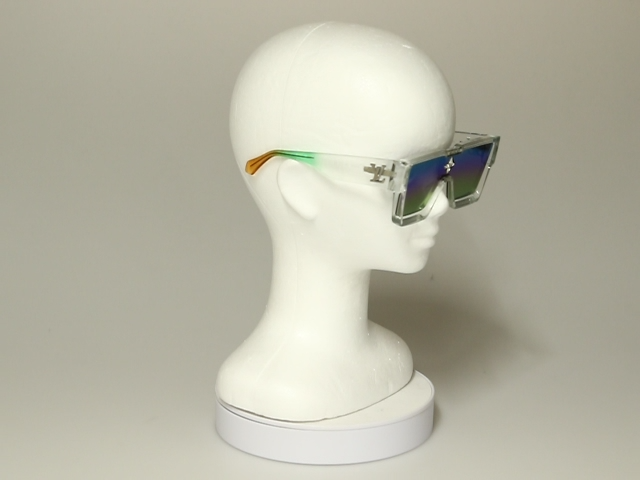 LOUIS VUITTON MEN'S LV CYCLON SUNGLASSES Z1832E CLEAR Pre-Owned