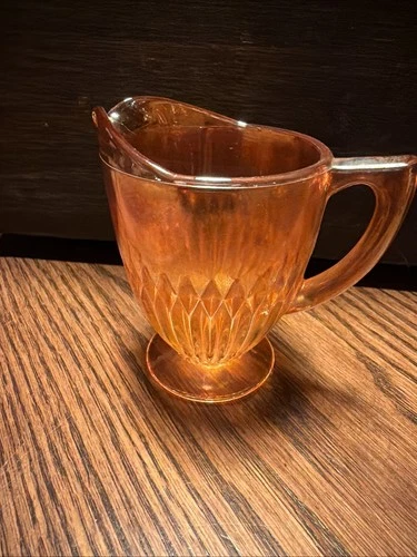 BEAUTIFUL VINTAGE JEANETTE MARIGOLD CREAMER CARNIVAL GLASS  !!!!!