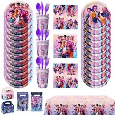 Set Decorazioni Festa Compleanno Anime K-Pop Stoviglie Palloncini