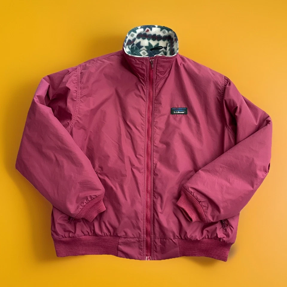 Chaqueta De Colección LL Bean Calentamiento Mediana Rd Borgoña 5951 Hecha en EE. UU. Exterior Foto 3 de 4
