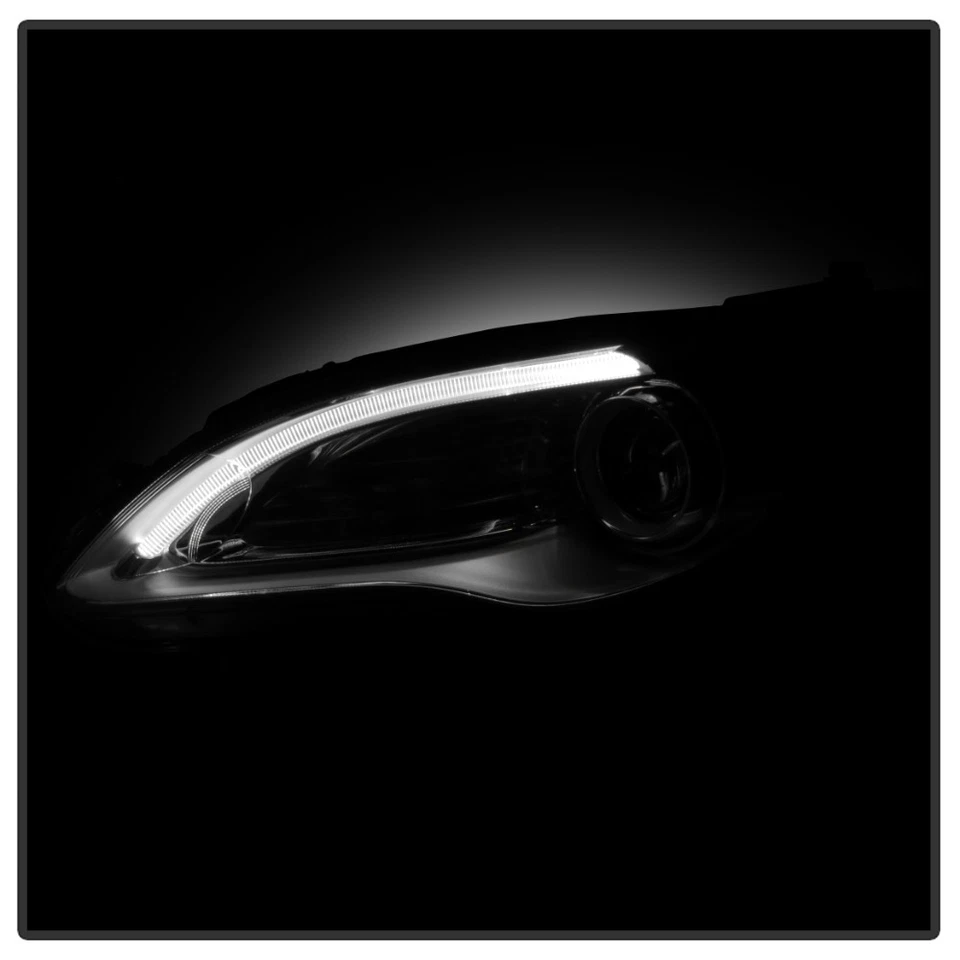 Pair Left+Right Headlights For 2011-2014 Chrysler 200 w/LED DRL Chrome Projector Foto 4 de 4