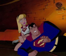Superman Animated Series Original Cel/Drawing-Supergirl/Superma-Little Girl Lost