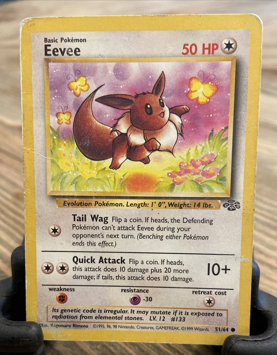 Rare Eevee 51/64 - 1995, 96, 98 - 1999 Wizards - Pokmon Card