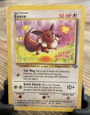 Rare Eevee 51/64 - 1995, 96, 98 - 1999 Wizards - Pokmon Card | eBay