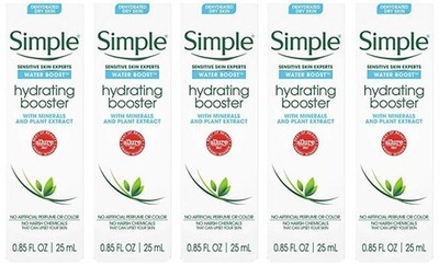 Pack of 5 Simple Water Boost Hydrating Booster,  Sensitive Skin 0.85 fl oz