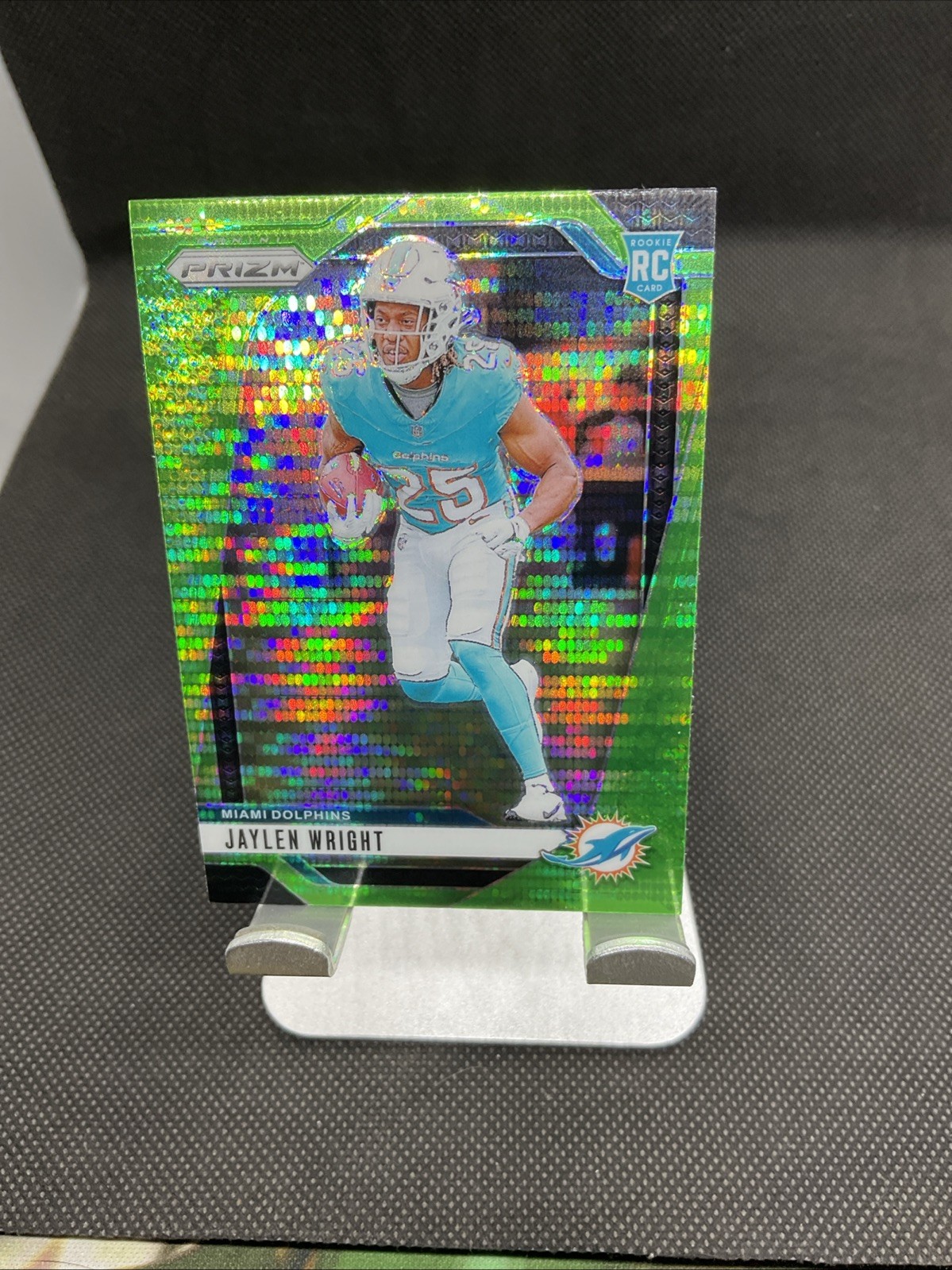 2024 Prizm Jaylen Wright RC Neon Green Pulsar Rookie #348 Dolphins