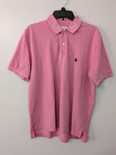 Brooks Brothers Short Sleeve Modern Fit Pink Performance Polo Shirt Men Size M