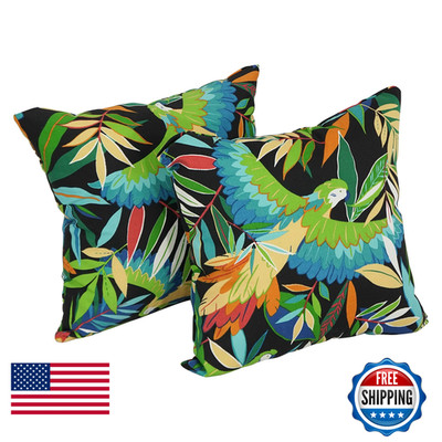 Blazing Needles All-Weather Uv-Resistant Outdoor Zippered Pillows Set Set Of 2
