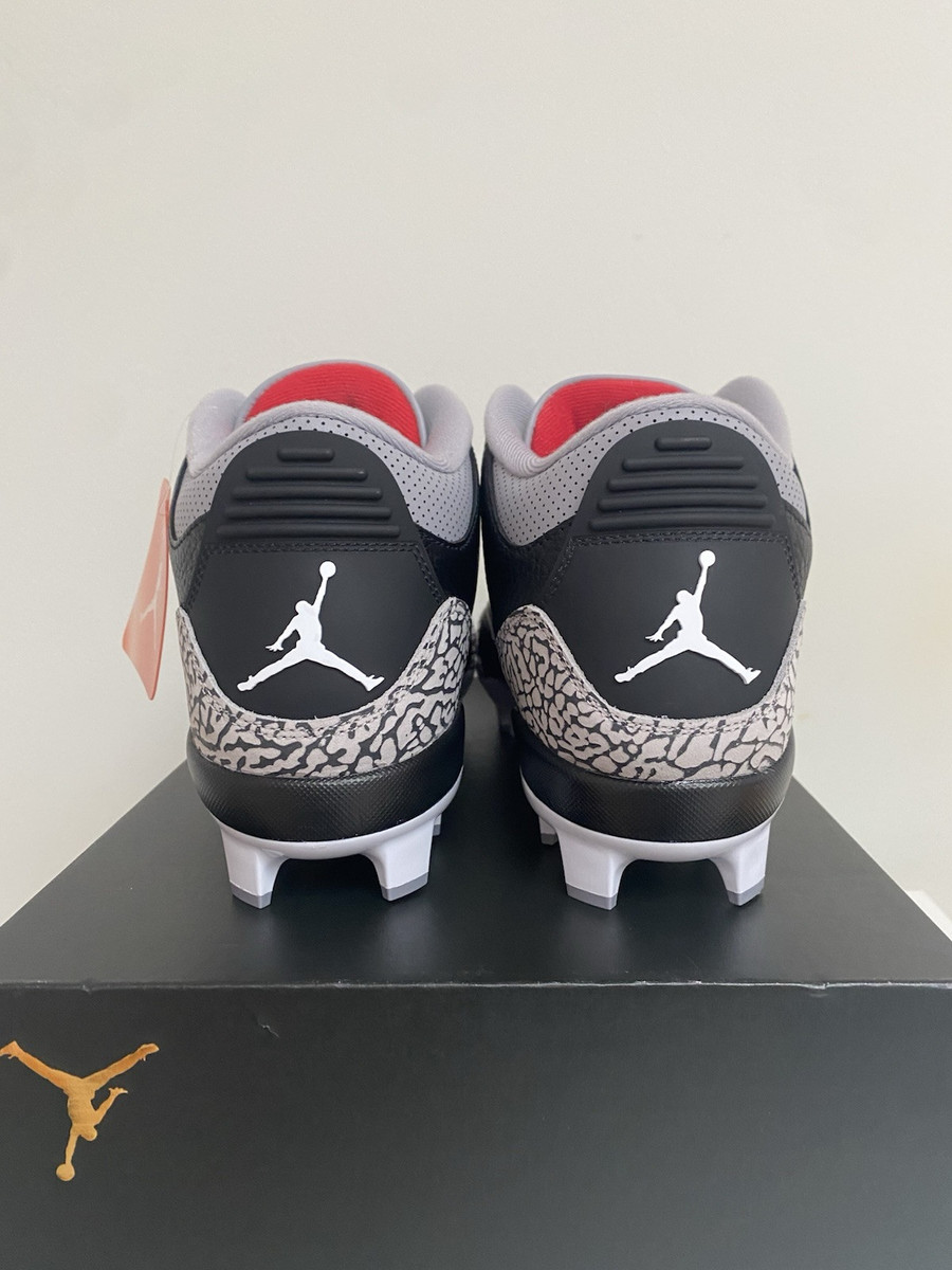 New Air Jordan 3 Retro MCS Black Cement Baseball Cleat New Air Jordan 3 Retro MCS Black Cement Baseball Cleat