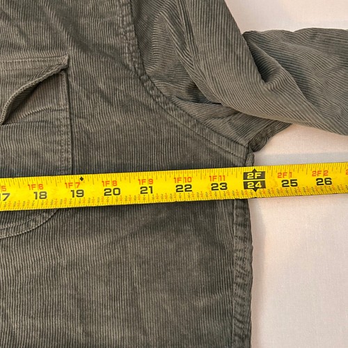 J. Crew Mens Large Grey Corduroy Button Down Shirt Jacket Classic Long Sleeve - Picture 6 of 7